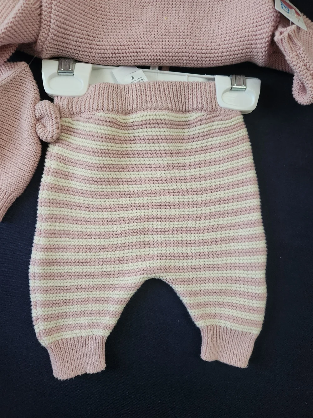 Carter's Baby Pink Knit Bear Sweater & Pant Set, NB, NWT